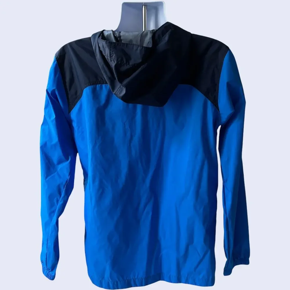 Blue Navy XL Windbreaker Jacket Full Zip Colorblock Athletic Hooded Sportswear